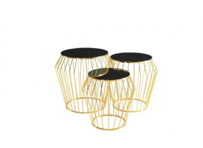 Complete bijzettafels salontafels banktafels 3-delige salontafels goud