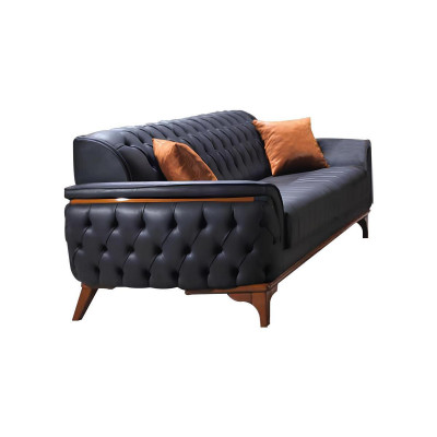 Designer Chesterfield leren bankstel Driezitsbank Stijlvolle fauteuil.