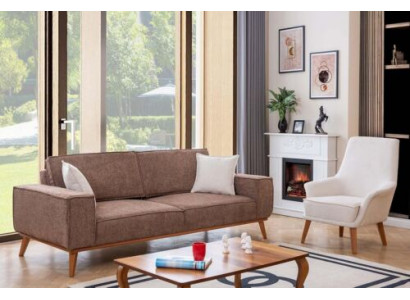 Woonkamer Beige Driepersoons Luxe Witte Fauteuil 2-delig Set