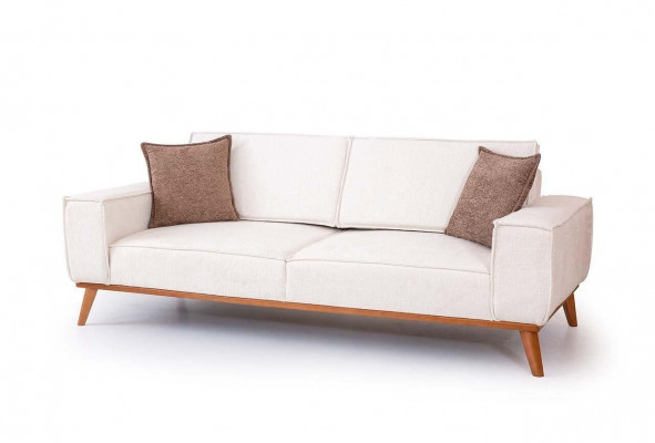 Witte woonkamerset Stijlvolle 3-zits designer fauteuil 2-delige set