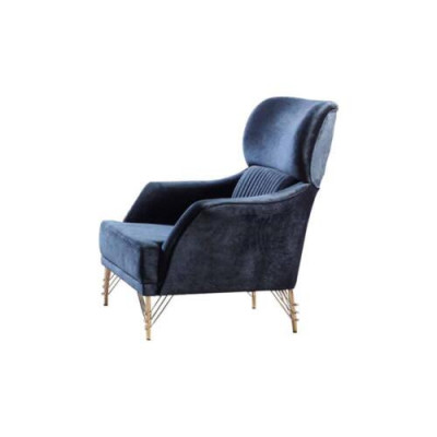 Blauwe fauteuilset Designer-fauteuil Woonkamer Luxe meubels 2-delig