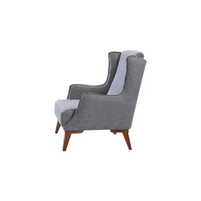 Grijze geruite fauteuil Moderne woonkamer fauteuil Luxe meubels