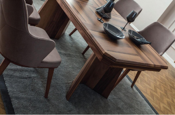 Stijlvolle eetgroep Exclusieve houten tafel Designer dressoir Stoelen 10 stuks