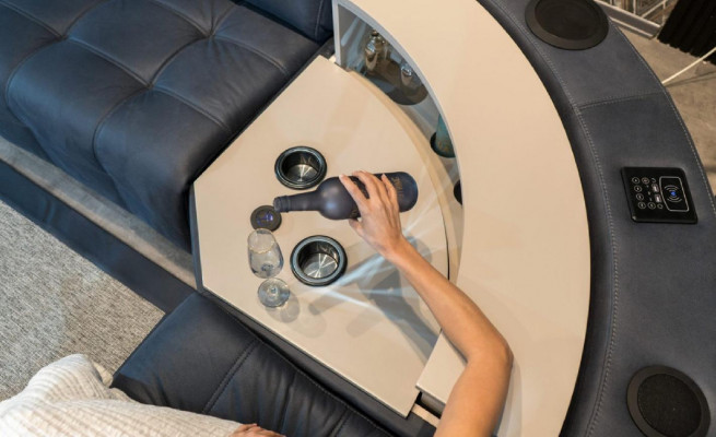 Hoekbank L-vorm leren bank Grote bank Grijs Bank Woonkamer Design