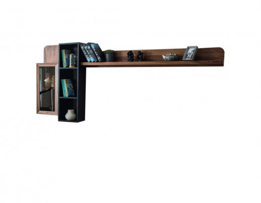 Bruine woonkamer wandmeubel ontwerper tv-standaard RTV houten planken LED