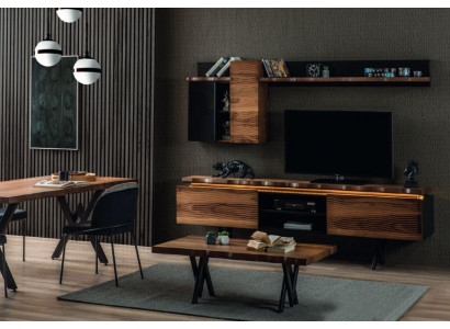 Luxe woonkamer wandmeubel wandkast tv-standaard salontafel 3-delig