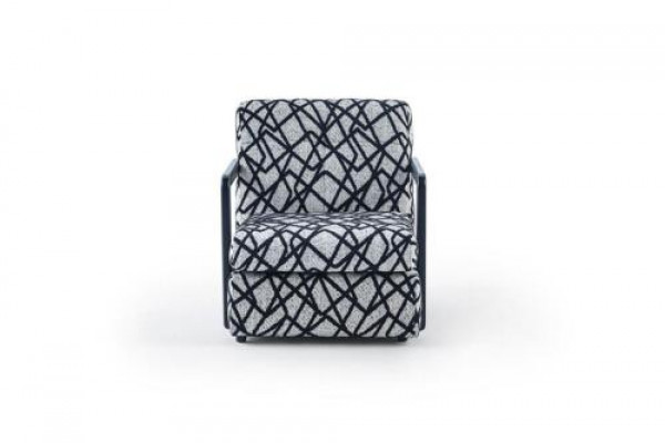 Zwart-grijze woonkamer fauteuil ontworpen door een designer, Luxe loungestoel voor één persoon.