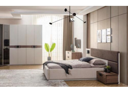 Luxe slaapkamer set tweepersoonsbed 2x nachtkastjes hoekkast