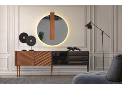 Bruin-zwarte luxe dressoir designer 3 laden commode houten meubels
