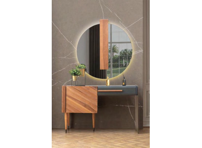 Stijlvolle houten kaptafel, ontwerper van slaapkamermeubels, kaptafel voor cosmetica