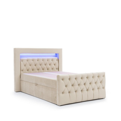 Beige Chesterfield slaapkamer set bed kruk 2 nachtkastjes