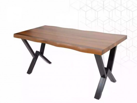 Eetkamer eettafel luxe meubels hout keukentafel nieuw bruin tafel modern.