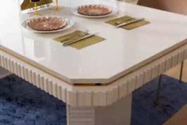 Eetkamer Set Tafel 6x Stoelen Dressoir Spiegel 9-delige Groep Set