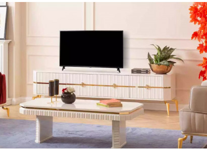 Salontafel dressoir 2-delig woonkamermeubels tafel lowboard nieuw wit
