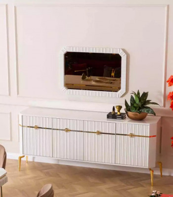 Dressoir Spiegel Ontwerp Meubels Console Hout Woonkamer Designer