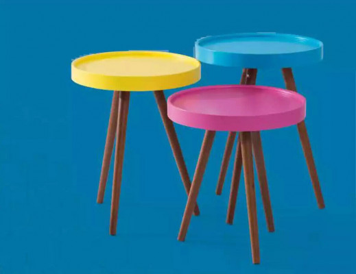 Bijzettafel 3x bruin Woonkamer meubels Materiaal Hout Design nieuw