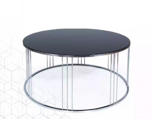 Salontafel meubel luxe nieuw zwart modern woonkamer design roestvrij staal.