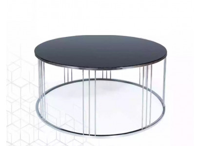 Salontafel meubel luxe nieuw zwart modern woonkamer design roestvrij staal.