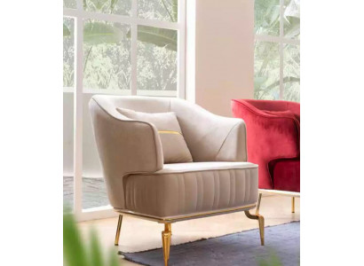 Woonkamer fauteuil meubels draaistoel 1-zits moderne rode design textiel  -  Woonkamer fauteuil meubels draaistoel 1-zit moderne rode design textiel