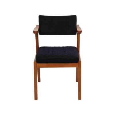 Zwart-bruine eetkamerstoelen voor één persoon met armleuningen, ontworpen, nieuw.