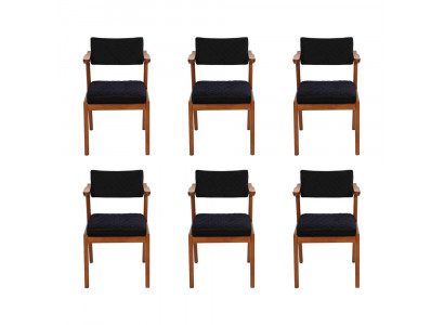Luxe eetkamerstoel Modern Houten Meubels 6x Stoelen Zwart Design Inrichting