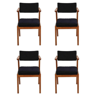 Eetkamerstoel Modern Houten Meubels 4x Stoelen Zwart Luxe Design Inrichting