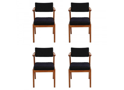 Eetkamerstoel Modern Houten Meubels 4x Stoelen Zwart Luxe Design Inrichting