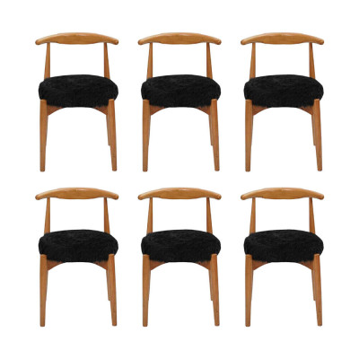 Luxe eetkamer hout 6x stoelen Bruin Zonder armleuning Design gestoffeerde stoel
