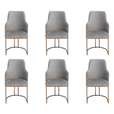 Luxe grijze eetkamerstoelen stijlvolle keukenstoelen Moderne design 6x stoelen nieuw
