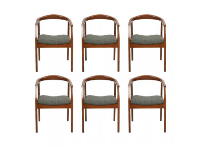 Stoel Bruin Design Woonkamer Eetkamer Hout 6x Stoelen Bekleding Nieuw