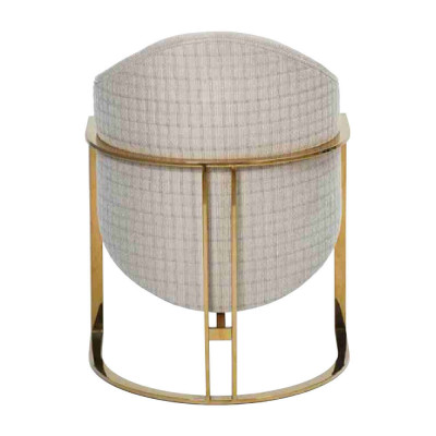 Moderne 4x stoelen gestoffeerde eetkamerstoel van metaal, wit, stijlvol.