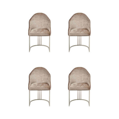 Eetkamerstoel Luxe 4x Stoelen Textiel Ontwerp Metaal Modern Stoel Meubels