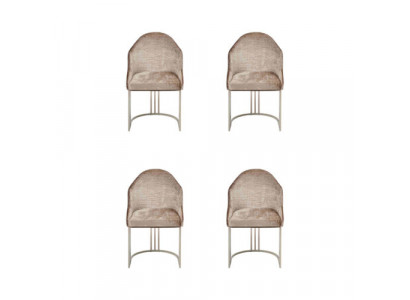 Eetkamerstoel Luxe 4x Stoelen Textiel Ontwerp Metaal Modern Stoel Meubels
