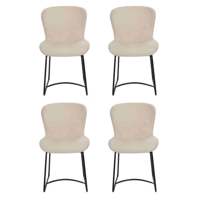 Eetkamerstoel 4x Stoelen Eetkamer Modern Stoelen Metaal Ontwerp Wit
