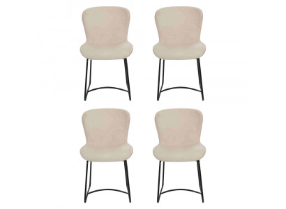 Eetkamerstoel 4x Stoelen Eetkamer Modern Stoelen Metaal Ontwerp Wit