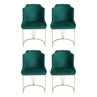 Ontwerper Groene eetkamerstoel 4x stoelen Luxe eenzitter Moderne eetkamer