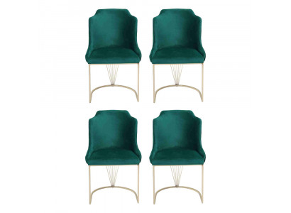 Ontwerper Groene eetkamerstoel 4x stoelen Luxe eenzitter Moderne eetkamer