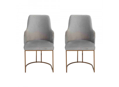 Moderne eetkamerstoel keukenstoelen Luxe ontwerp 2x stoelen Armstoelen Grijs Nieuw