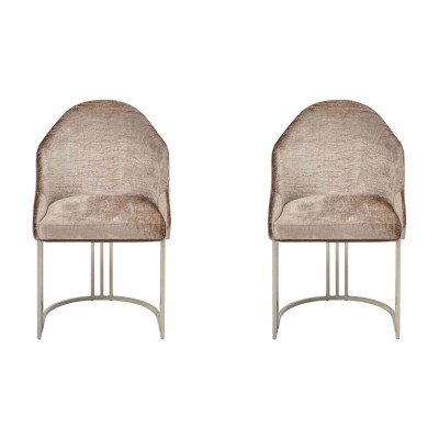 Eetkamerstoel Luxe Modern 2x stoelen Textiel Ontwerp Metaal Stoel Meubels