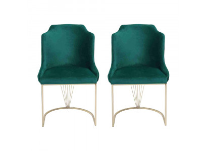 Ontwerper Groene eetkamerstoel 2x stoelen Luxe eenzitter Moderne eetkamer