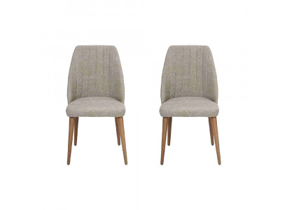Moderne 2x stoelen gestoffeerde luxe fauteuil grijze stoel leunstoel eetkamer