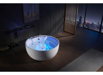 Ronde ligbad badkuip LED bellenbad massage ontwerp wellness