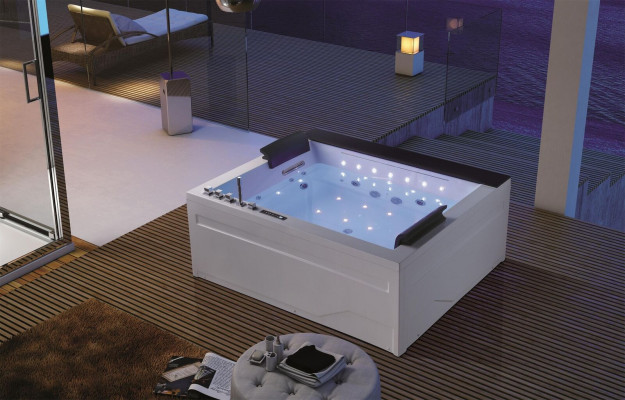 Whirlpool bad voor 2 personen met ledverlichting en hydrotherapie