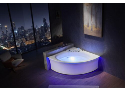 Eckbad met watermassagebad hoekbad whirlpool. Ergonomisch design met waterval LED-verlichting.