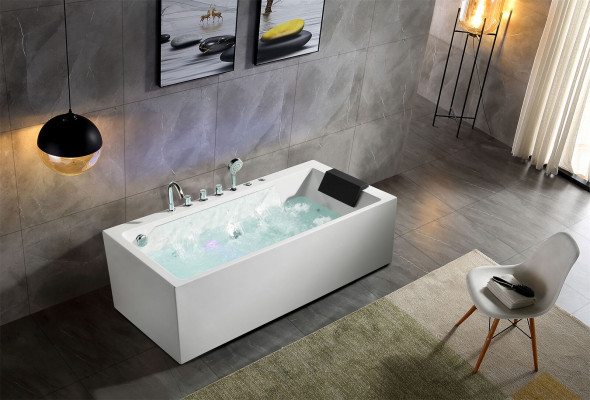 Whirlpool Badkuip  Spa Baden LED-verlichting Massagejets Bubbels