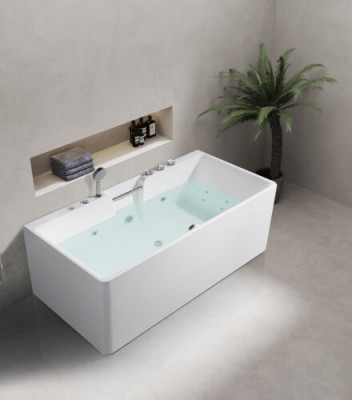 Whirlpool binnenzwembad, wit ligbad Home Spa, ontspannend.