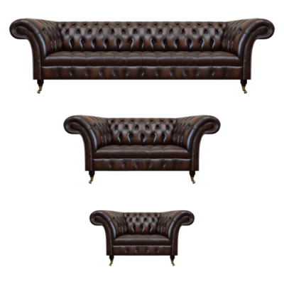 Chesterfield Leder Bruin Woonkamer Meubels Sofa Set Luxe Inrichting.