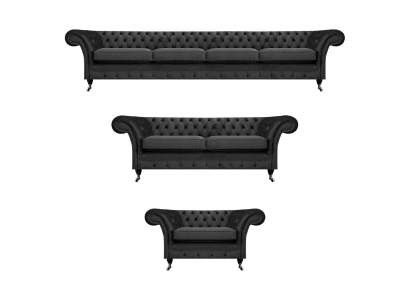 Compleet set Chesterfield bankstellen inrichting bankstel fauteuil woonkamer 4+2+1