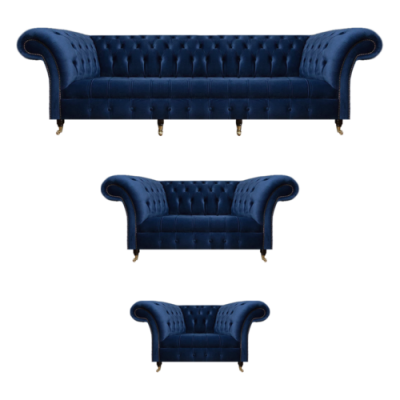 Woonkamerset 3-delig Chesterfield Blauw Textiel Luxe Bankstellen Design Inrichting --> Woonkamerset 3-delig Chesterfield Blauw Textiel Luxe Bankstellen Ontwerp Inrichting