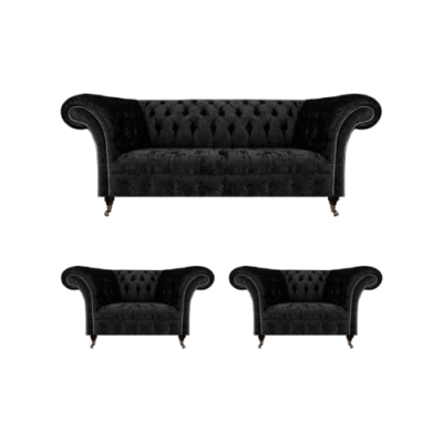 Woonkamer Bankstel Chesterfield Inrichting Luxe Compleet 2x Fauteuil
